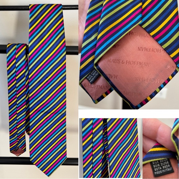 Maus & Hoffman Multicolor Striped Silk Tie - Picture 1 of 10